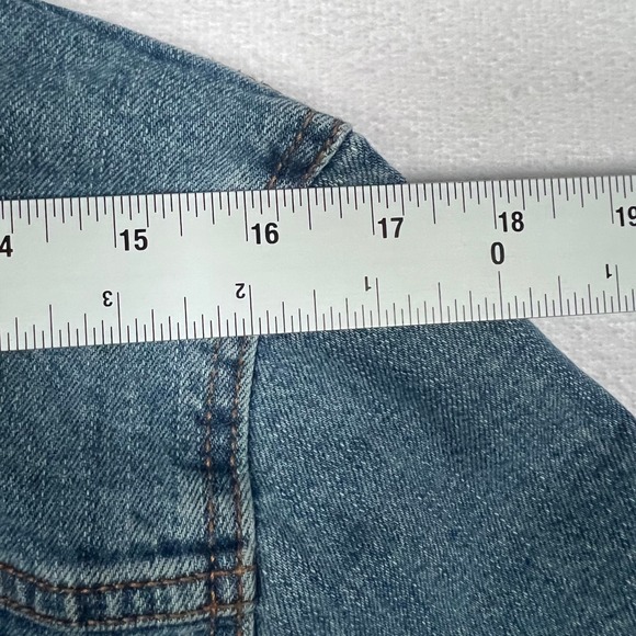 Old Navy Denim Jacket Womens LG Button‎ Front Pockets Blue Trucker Jean Jacket - Picture 13 of 14